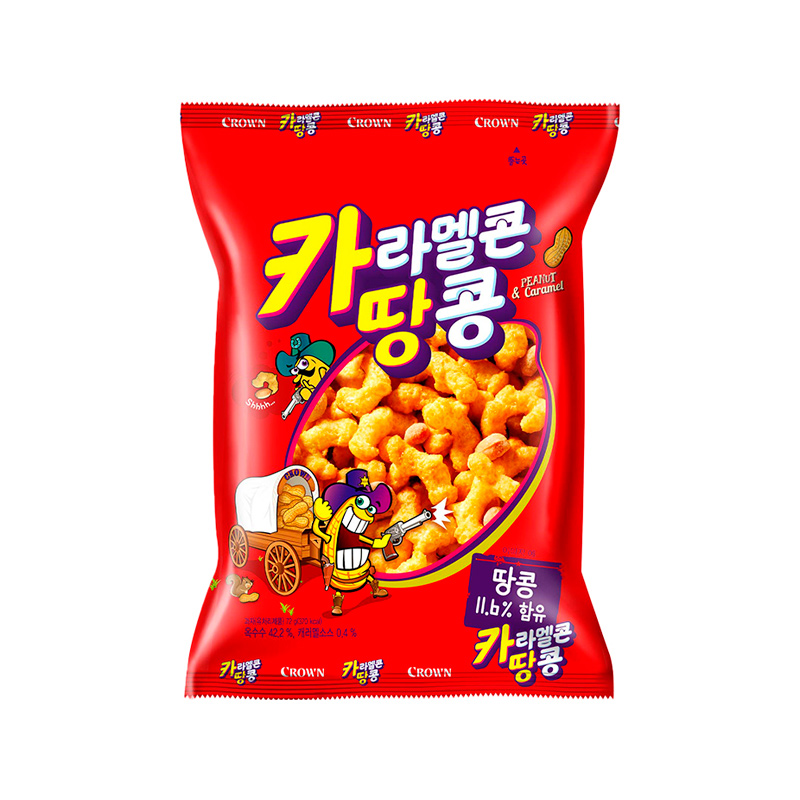 CROWN Caramel Corn & Peanut Snack 72g x 16
