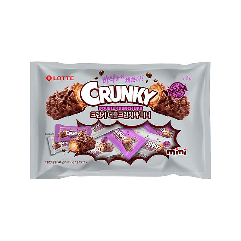 LOTTEWELLFOOD Crunky Double Crunch Chocolate Bar Mini 361g x 4